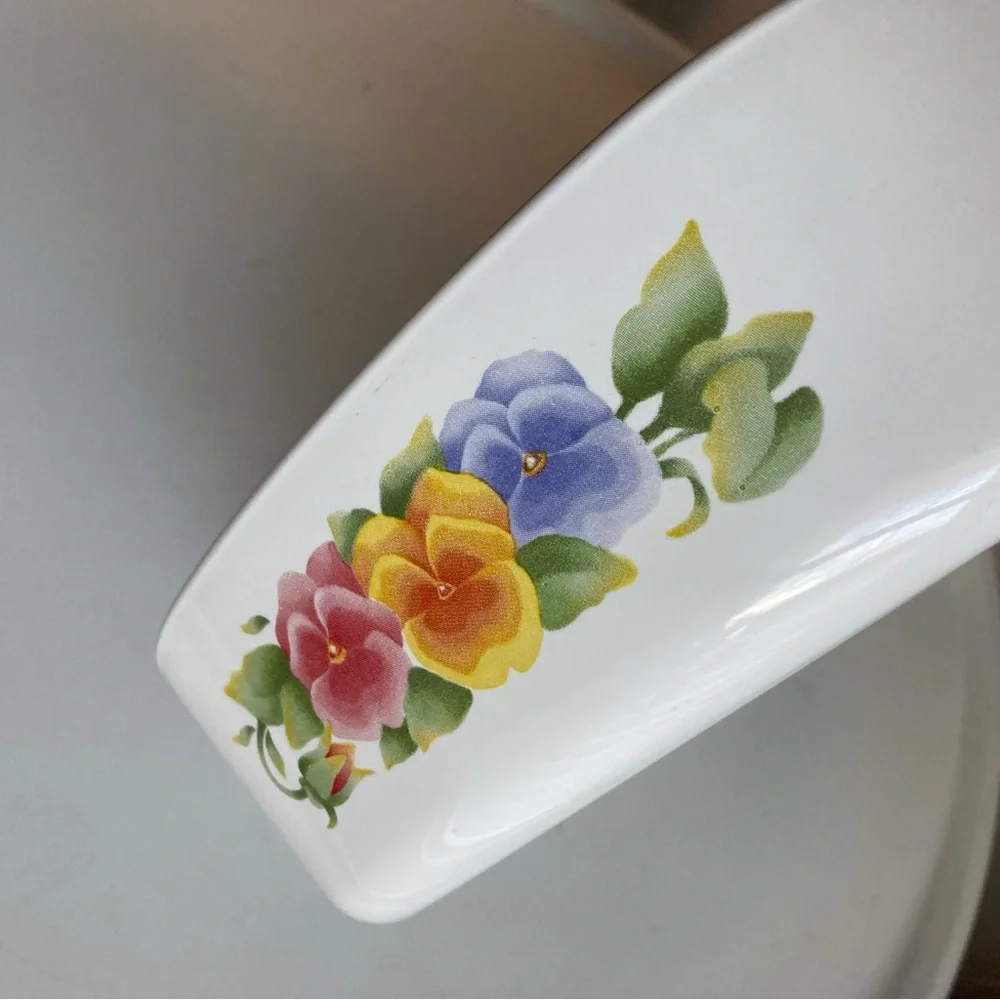 Vintage Corning Ware A -2- B, 2 Liter Summer Blush Pansies Casserole Dish Flower